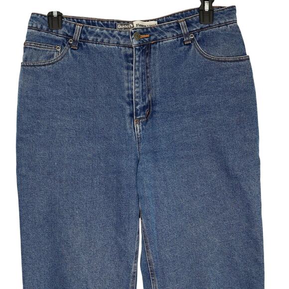 Guide Series Jeans Womens 14 Fleece Lined Blue Denim Straight Leg High Rise - Picture 7 of 11